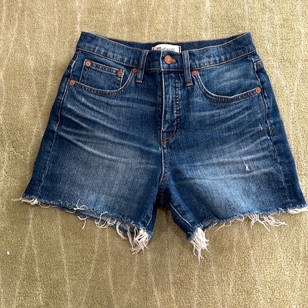 Madewell medium wash jean shorts